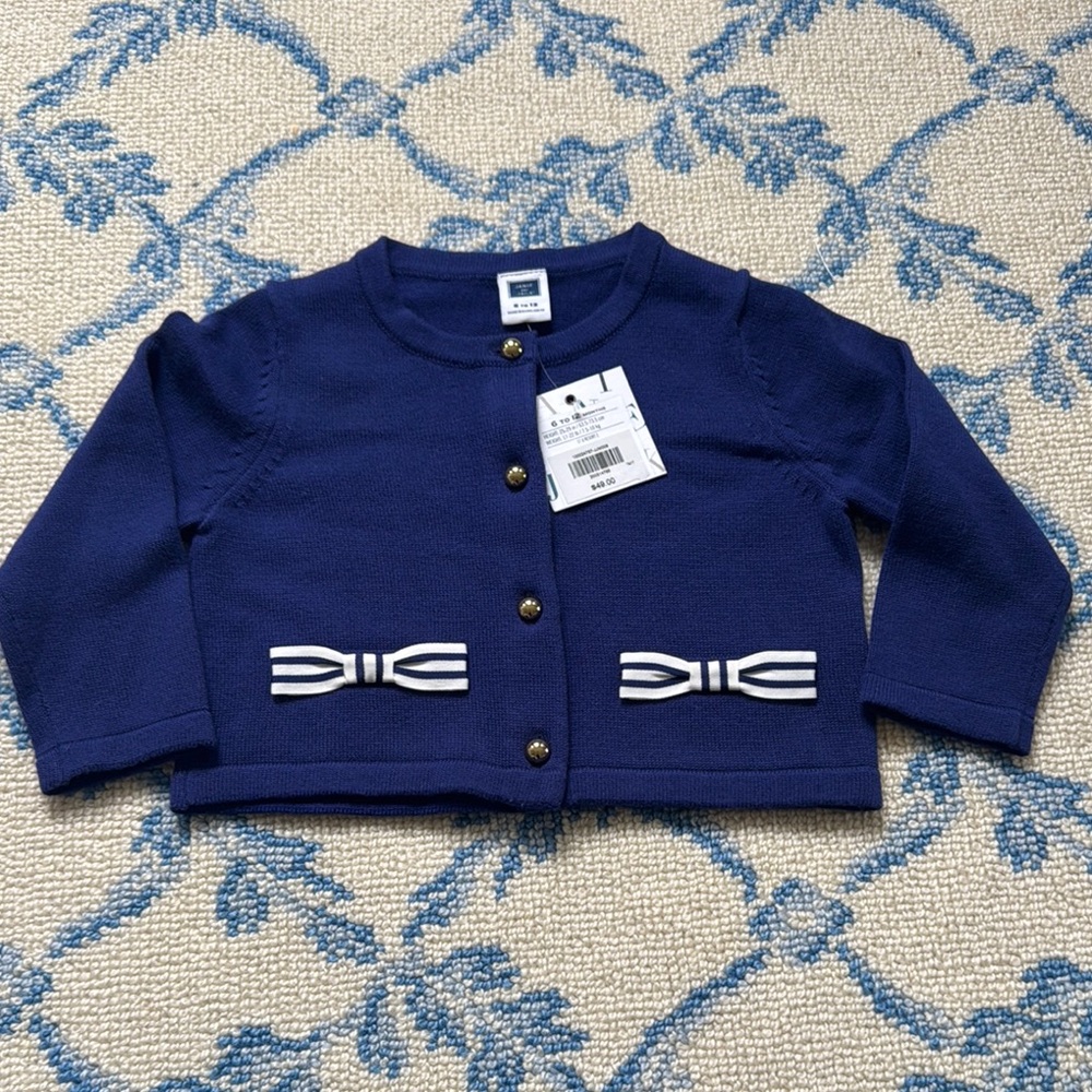 Janie and Jack Royal Blue Cardigan with Gold Buttons